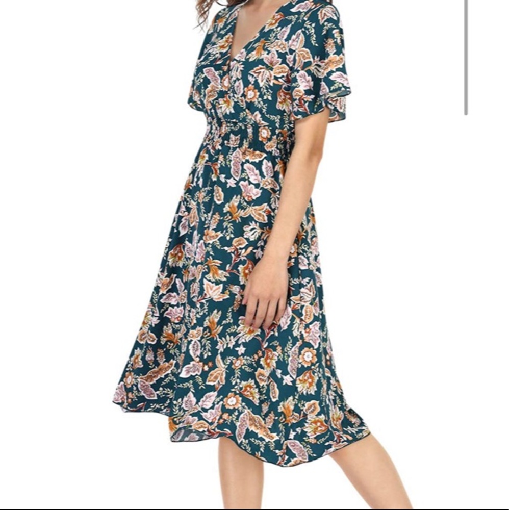 GLORY SUNSHINE Women’s Floral Chiffon‎ Dress Boho Ruffle